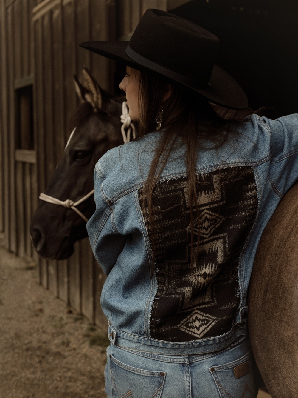 Handmade- Cowgirl Hardware jacket inlayed with Pendleton wool fabric.